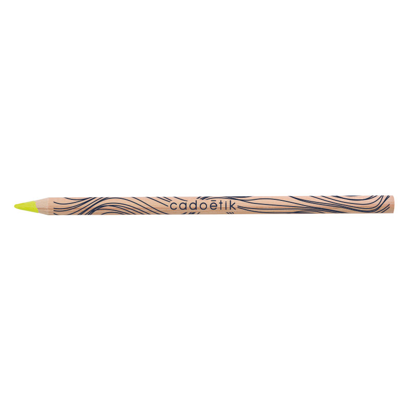 Surligneur en bois publicitaire naturel - crayon fluo publicitaire 1 mine fluo L 17,6 cm
