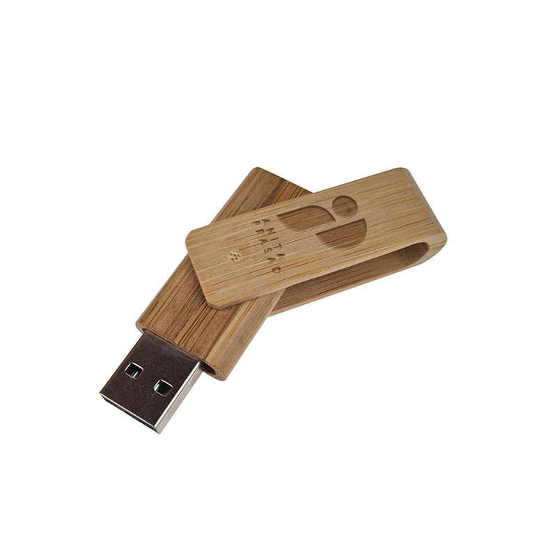 Clé USB rotative en bambou Twister Eco_3