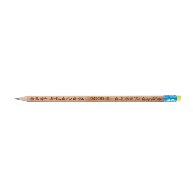 Crayon à papier personnalisable avec gravure et bout gomme Prestige Naturel