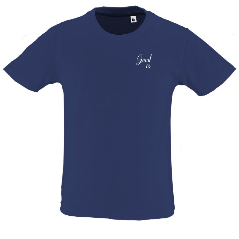 tee-shirt personnalisé enfant en coton bio Milo - coloris bleu