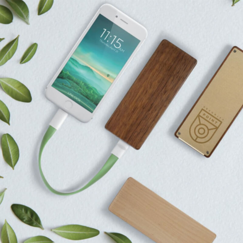 Powerbank publicitaire - Chargeur nomade Wooding