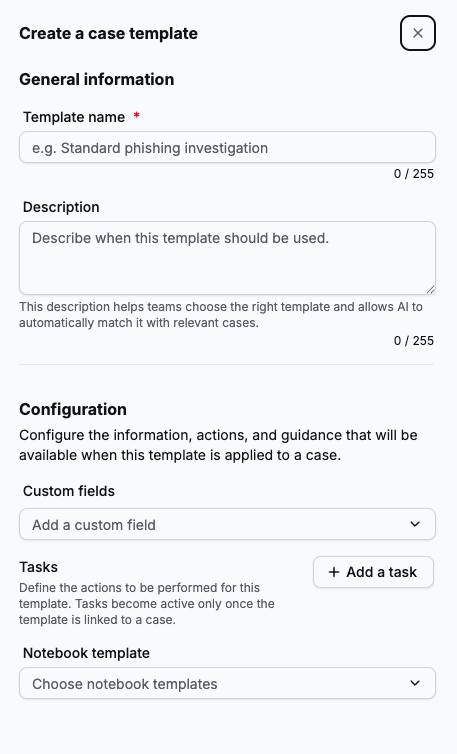 Create a case template