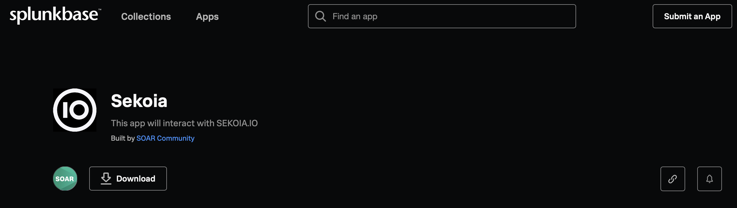 View of Sekoia.io integration in Splunbase