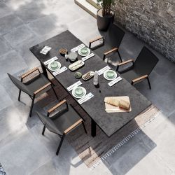 Tavolo da giardino in alluminio estensibile 180/240 cm balcone tavolo da pranzo tavolo 