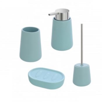 Plastica Set di accessori da bagno 6 pezzi in diversi colori 26x20x20 cm verde menta 