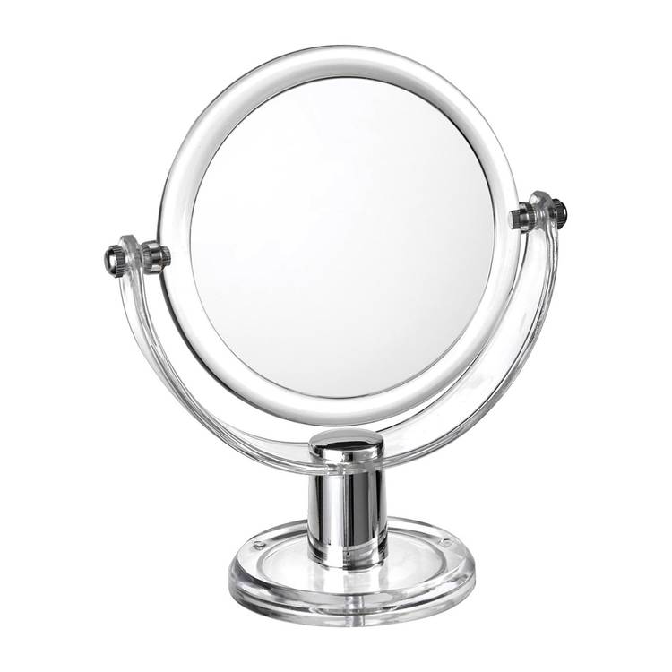 Gospire Montato a Parete   Specchio per Trucco Specchio da Bagno ingrandimento 7 x 22,9 cm su Due Lati Girevole allungabile 