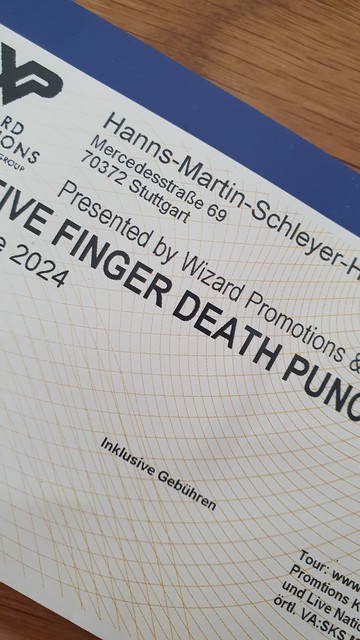 Ausschnitt einer Konzertkarte von Five Finger Death Punch