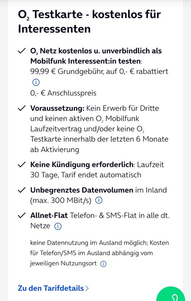 Screenshot der im Tröt verlinken Website mit Tarifinformationen.