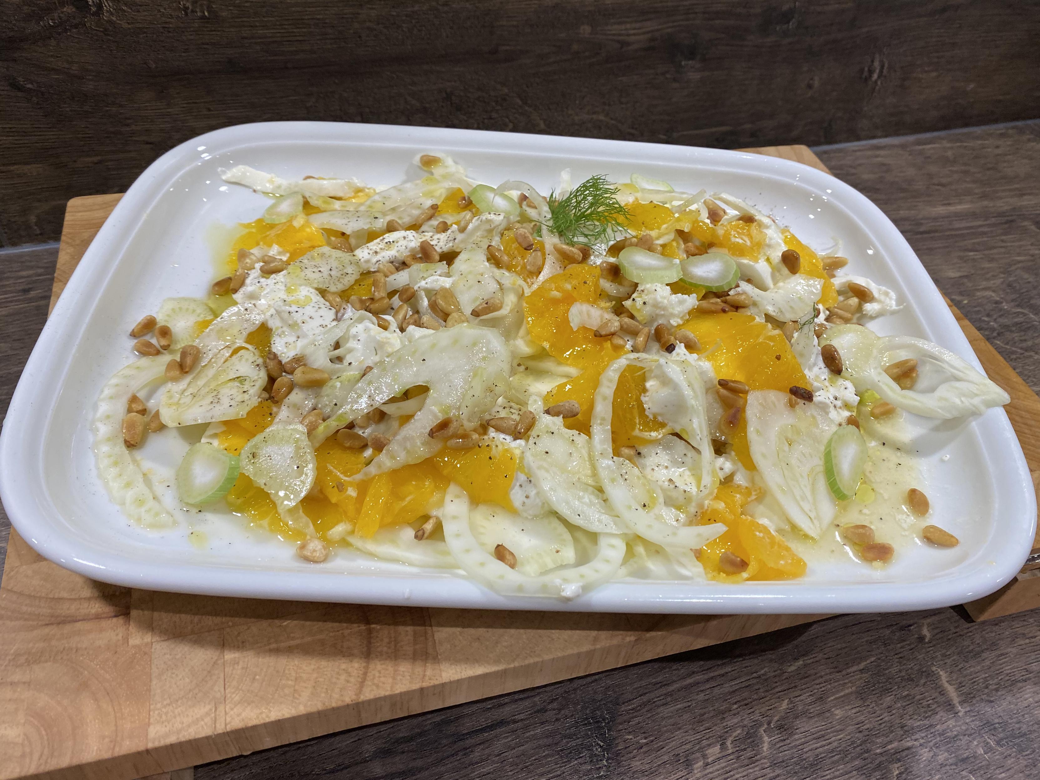 Insalata di finocchi con arance e burrata