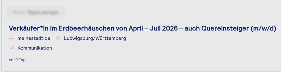 Jobbeschreibung für den Verkauf in einem Erdbeerhäuschen - auch für Quereinsteiger!