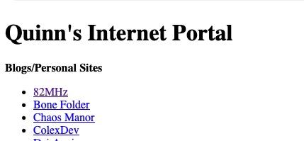 Webring entry with sites listing 82MHz as the first entry,