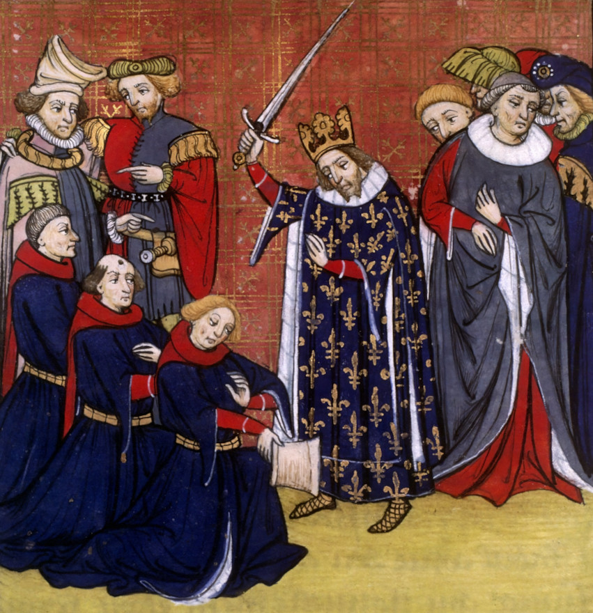 Jean II adoubant des chevaliers