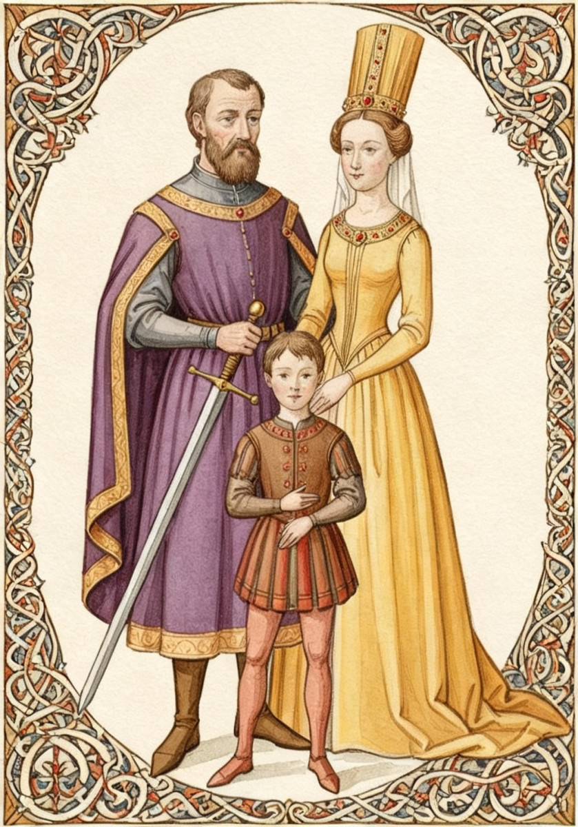 Illustration imaginaire du seigneur et de sa famille