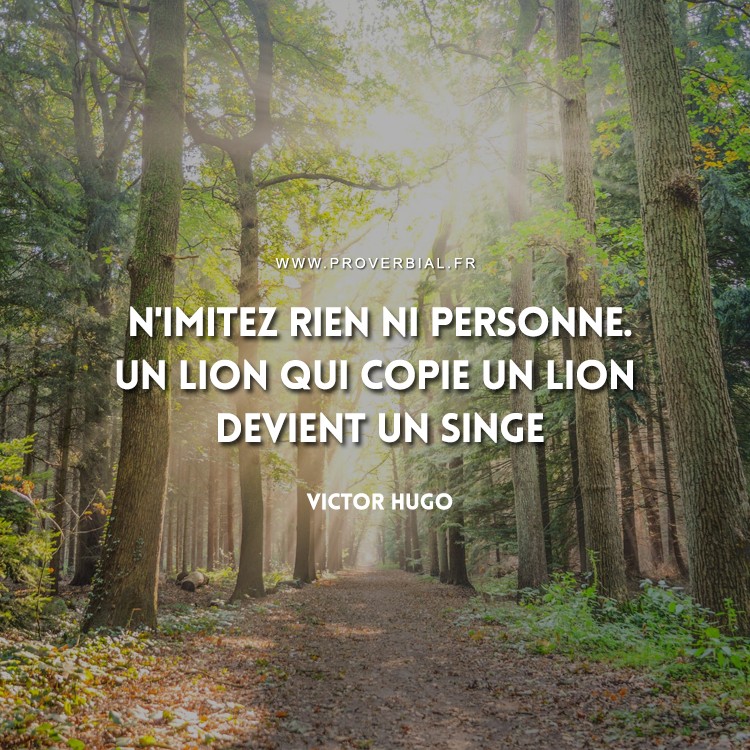 Citation de Victor Hugo sur la nature et l'imitation