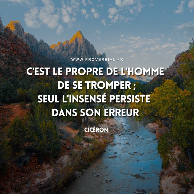 Citation De Ciceron Sur L Homme Et L Erreur