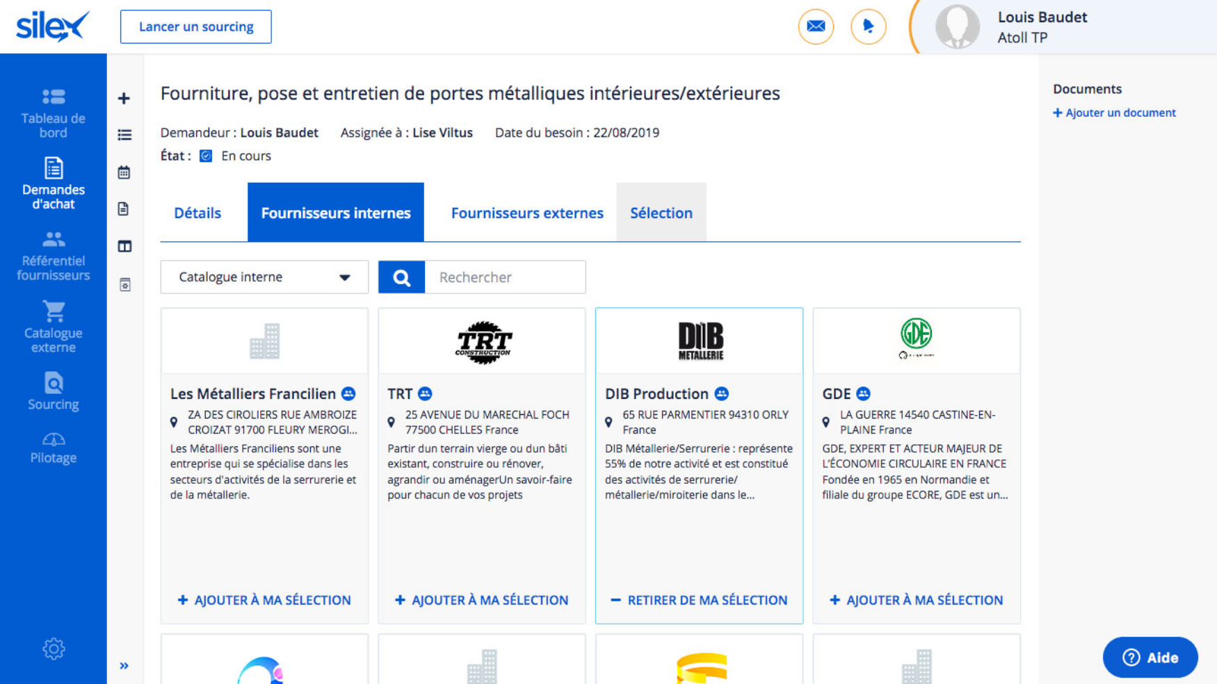Projets d'achats