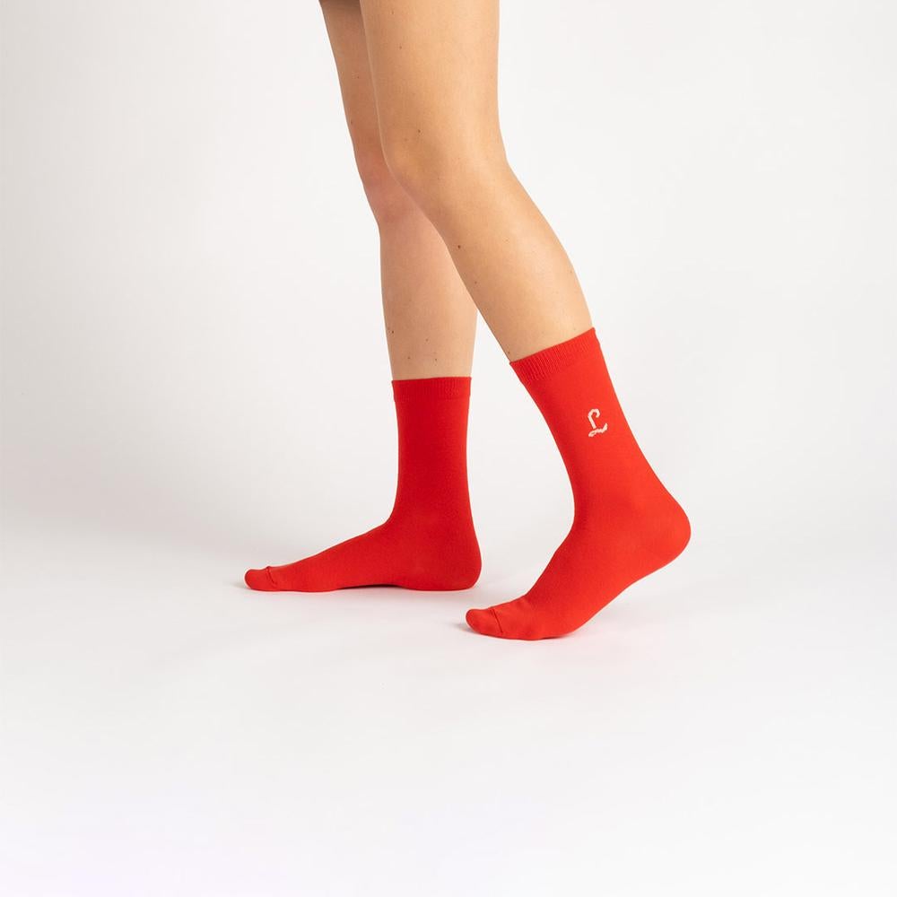 Chaussettes Élysée - Recyclées Rouge – Label Chaussette