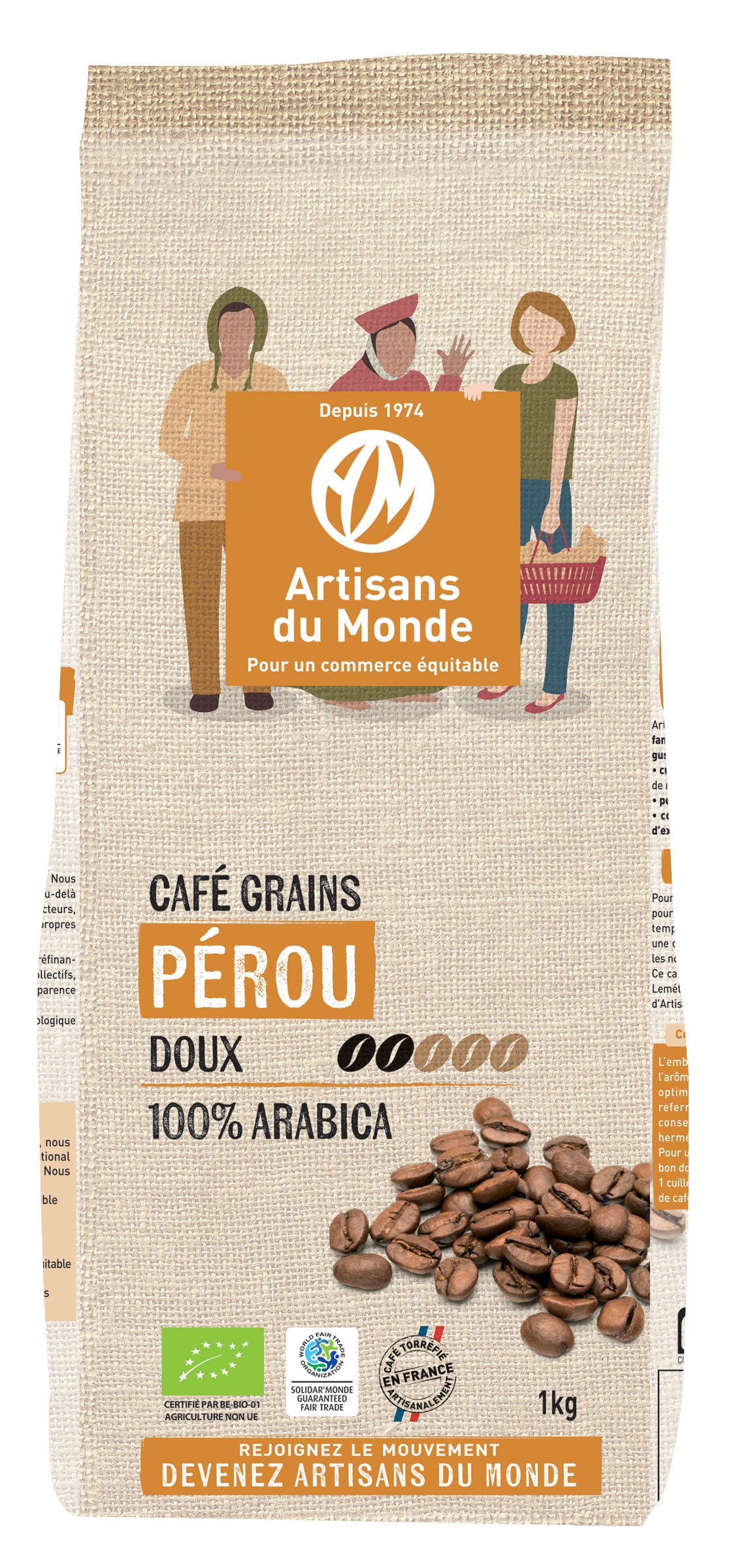 Café du Pérou en grain BIO 1kg