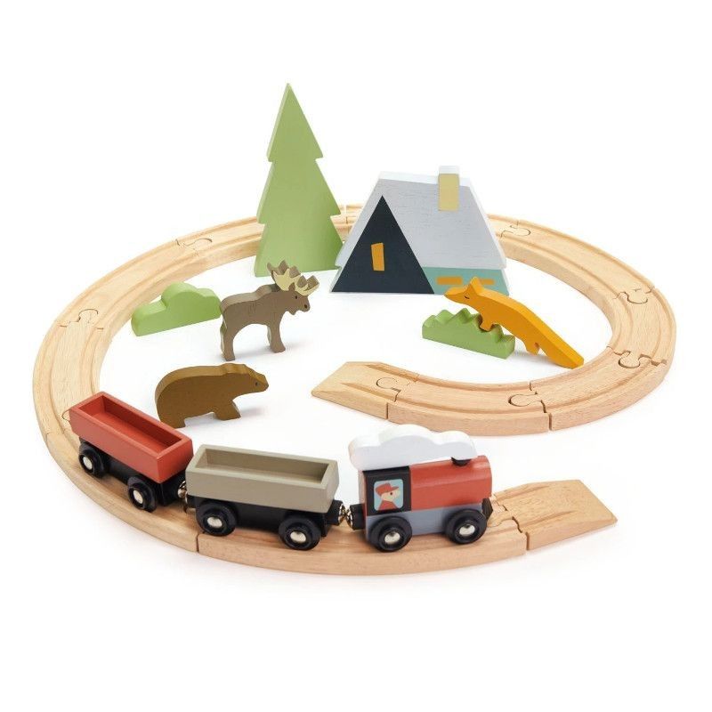 Circuit de train en bois Vue sur la montagne Tender Leaf Toys -Dröm