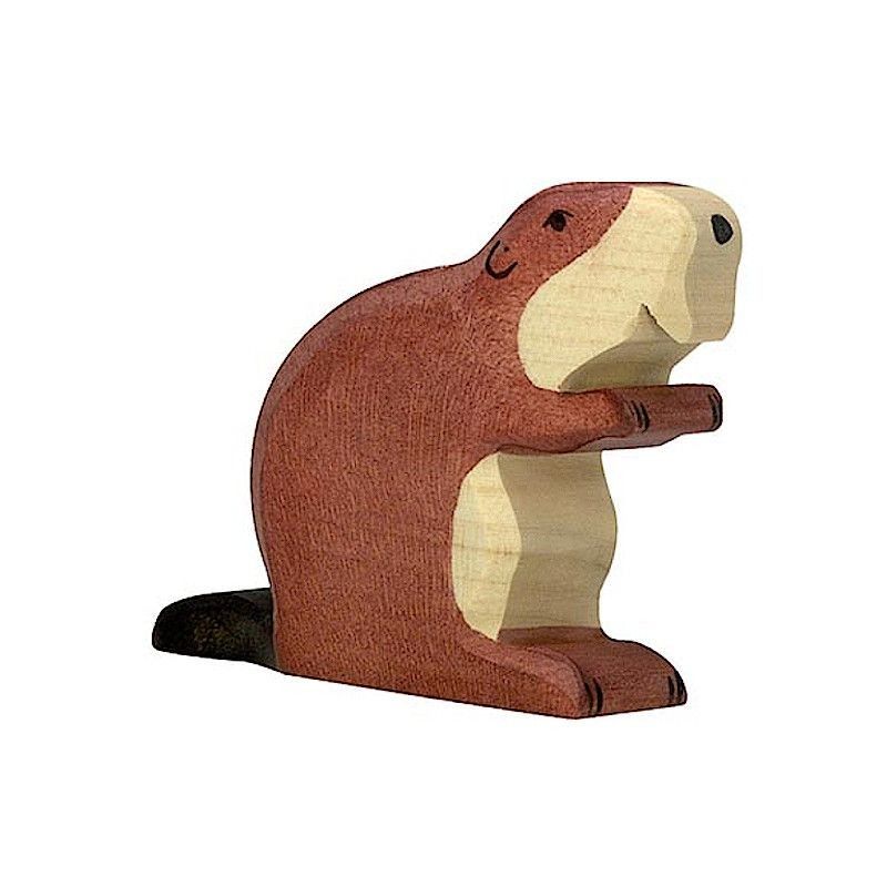 Figurine en Bois Holztiger bebe Hippopotame chez Jeux-Jouets-Bois