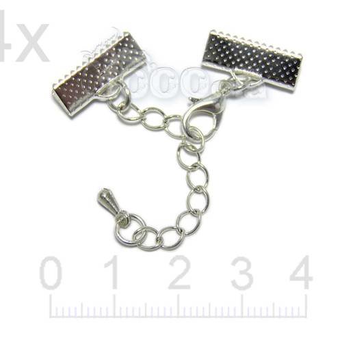 Chaîne extension+Fermoir Mousqueton+Embouts Bracelet Collier Couleur Argent,Or..