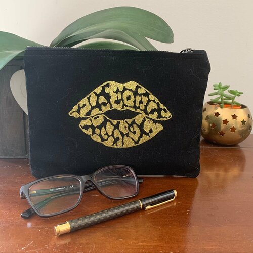 Pochette coton - bouche léopard