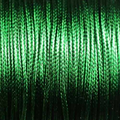 Bobine 80 mètres environ - fil corde cordon coton ciré enduit 2mm vert bouteille empire