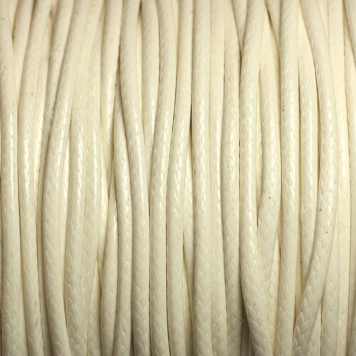 Bobine 80 mètres environ - fil corde cordon coton ciré enduit 2mm blanc