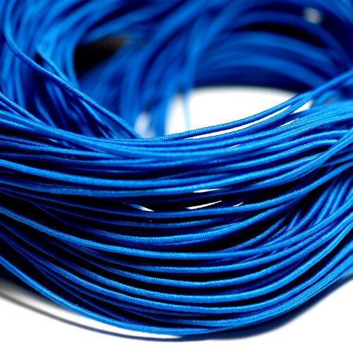 Echeveau 26 mètres environ - fil corde cordon elastique tissu nylon rond 1mm bleu paon canard