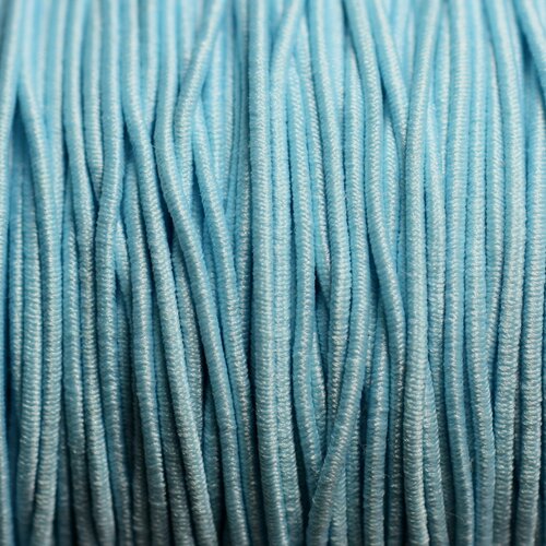5 mètres - fil corde cordon tissu elastique nylon rond 1mm bleu ciel clair turquoise