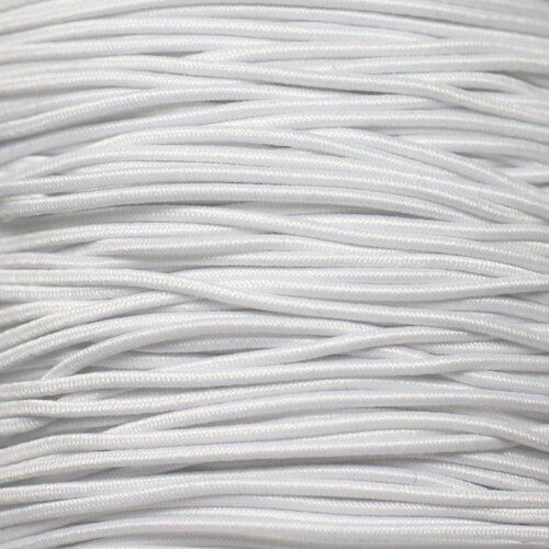 5 mètres - fil corde cordon tissu elastique nylon rond 1mm blanc
