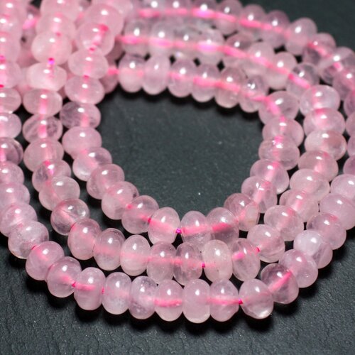 20pc - perles pierre - quartz rose rondelles 4x2mm rose clair