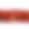 Fil 39cm 27pc environ - perles pierre - agate boules 14mm rouge orange blanc