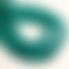 Fil 39cm 45pc environ - perles pierre - jade boules 8mm bleu vert paon canard turquoise