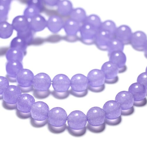 20pc - perles pierre - jade boules 6mm violet mauve lavande lilas pastel