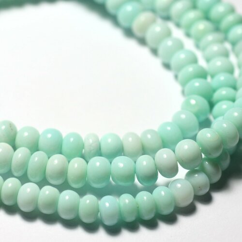 Fil 32cm 70pc env - perles pierre - opale rondelles 5-7mm blanc bleu vert turquoise pastel