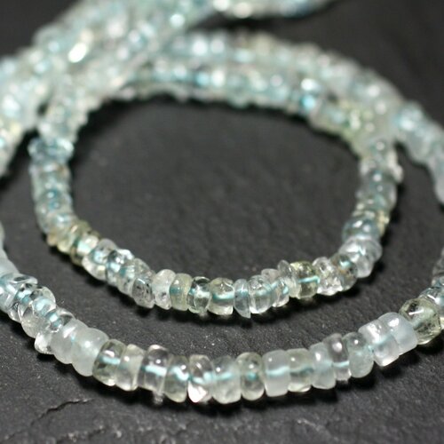 10pc - perles pierre - aigue marine rondelles heishi 6-7mm bleu clair