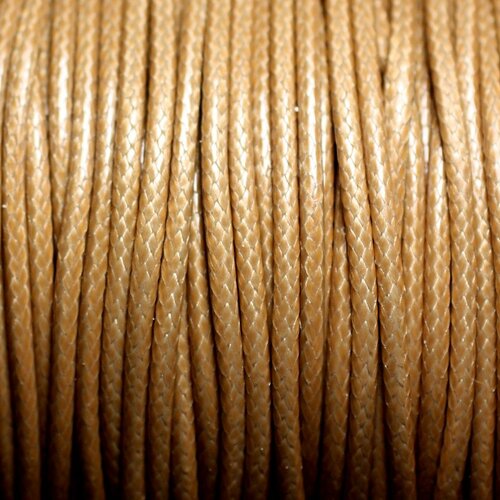 5 metres - fil corde cordon coton ciré 1.5mm beige