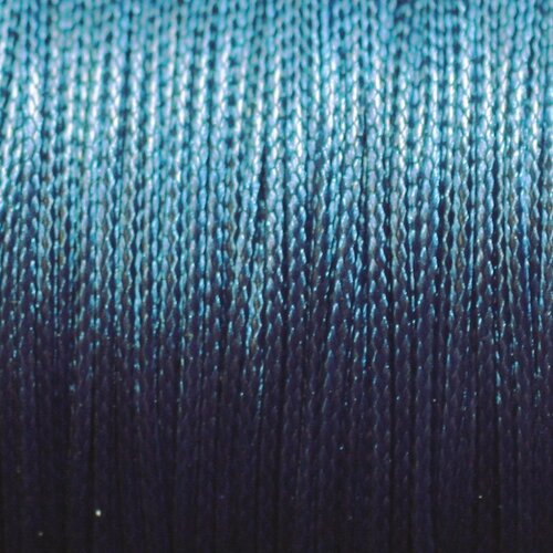 Bobine 160 metres env - fil corde cordon coton ciré 0.8mm bleu roi electrique