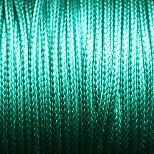 10 metres - fil corde cordon coton ciré 0.8mm vert turquoise emeraude