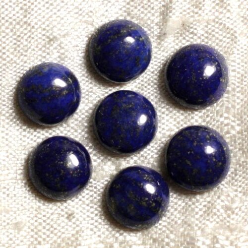 1pc - cabochon pierre - lapis lazuli rond 8mm bleu nuit