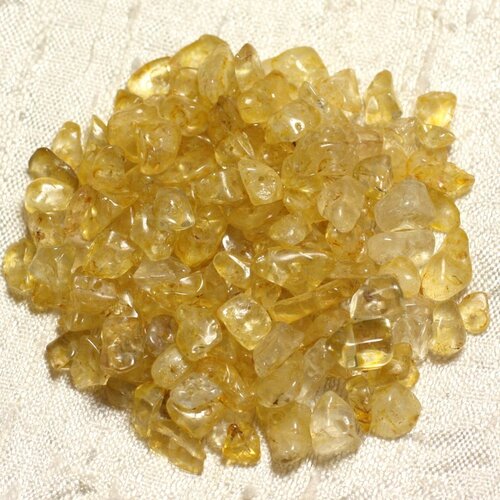 30pc - perles pierre citrine rocailles chips 5-10mm jaune transparent
