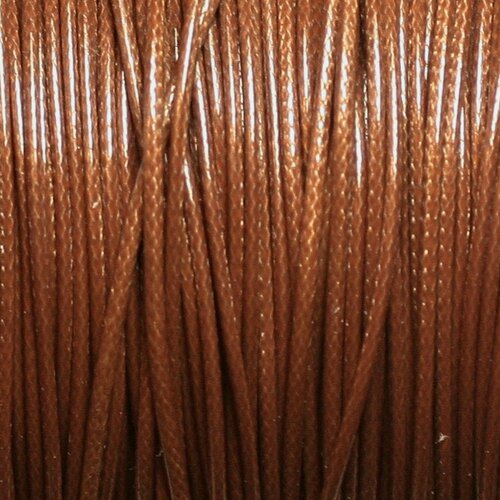 5 mètres - fil corde cordon coton ciré 1mm marron chocolat noisette