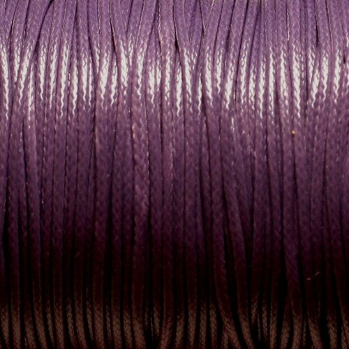 Bobine 165 metres env - fil corde cordon coton ciré 0.8mm violet byzantin indigo