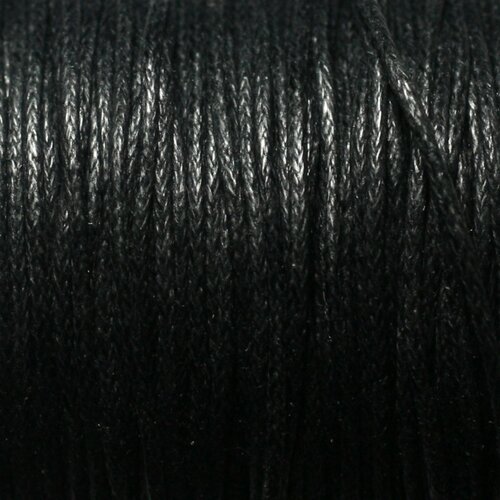 5 mètres - fil corde cordon coton ciré 1mm noir