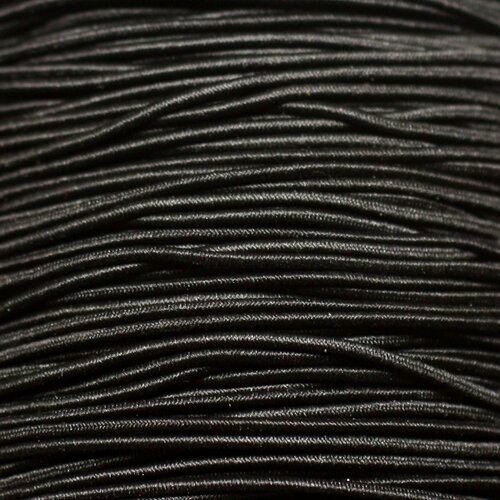 Bobine 24 mètres env - fil cordon tissu elastique nylon 3mm noir