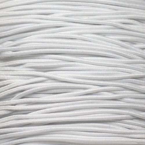 Bobine 40 mètres env - fil cordon tissu elastique nylon 2mm blanc