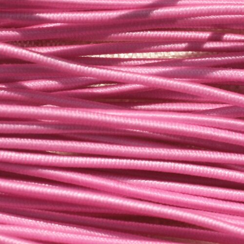 Echeveau 26m env - fil cordon elastique tissu nylon 1mm rose bonbon