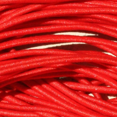 5 mètres - fil cordon tissu elastique nylon 1mm rouge vif