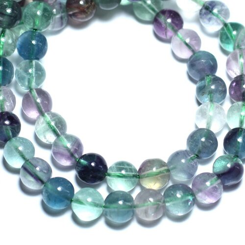 10pc - perles de pierre - fluorite multicolore boules 4mm   4558550037527